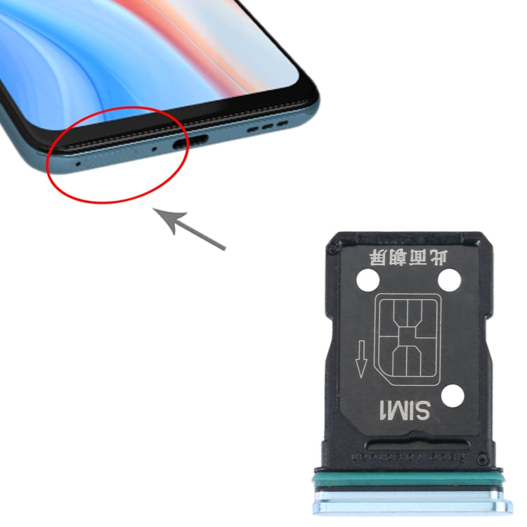 For OPPO Reno4 5G SIM Card Tray + SIM Card Tray (Blue) - Card Socket by buy2fix | Online Shopping UK | buy2fix