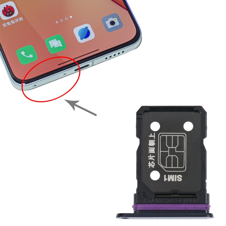 For OPPO Reno8 Pro+ / Reno8 Pro 5G / Reno8 Pro China SIM Card Tray + SIM Card Tray (Black) - Repair & Spare Parts by buy2fix | Online Shopping UK | buy2fix