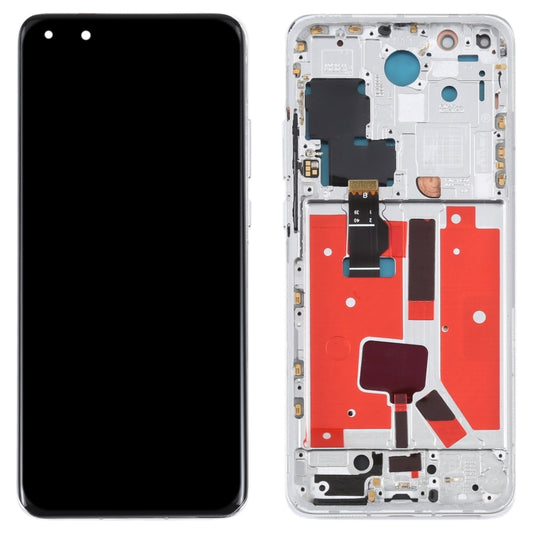 Original LCD Screen For Huawei P40 Pro Digitizer Full Assembly with Frame (Silver) by buy2fix