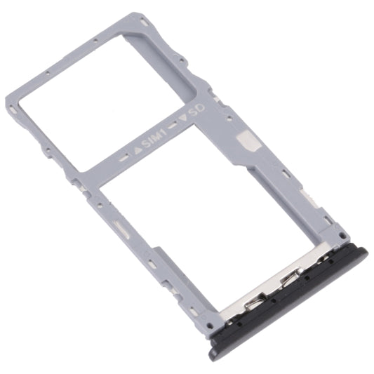 For Alcatel 1S 2021 Original SIM Card Tray + Micro SD Card Tray(Black) by buy2fix