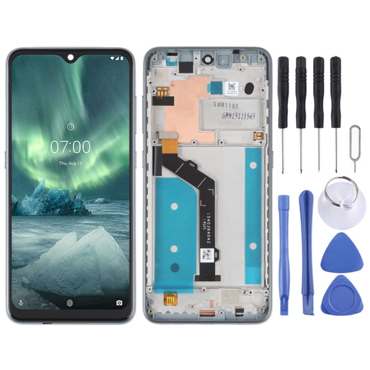 Écran LCD d'origine pour Nokia 7.2/6.2, assemblage complet avec cadre (argent)