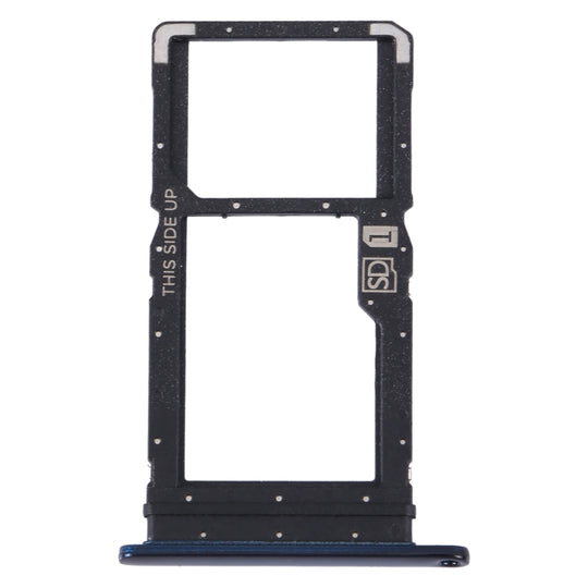 For Motorola Moto One Fusion Plus Original SIM Card Tray + Micro SD Card Tray (Blue)
