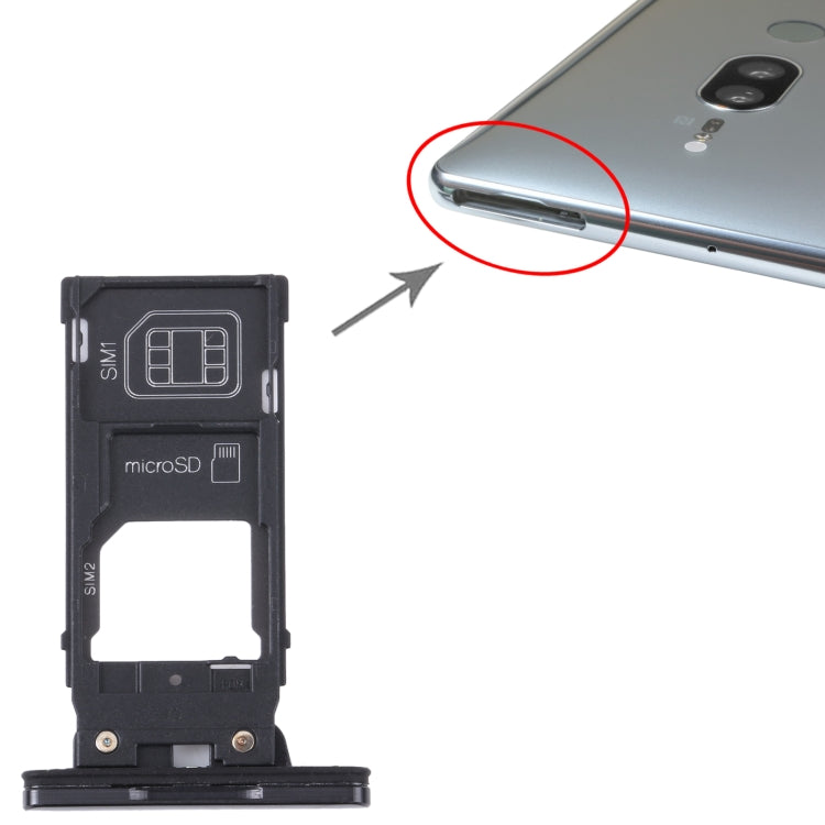 For Sony Xperia XZ2 Premium Original SIM Card Tray + SIM / Micro SD Card Tray (Black) - Repair & Spare Parts by buy2fix | Online Shopping UK | buy2fix