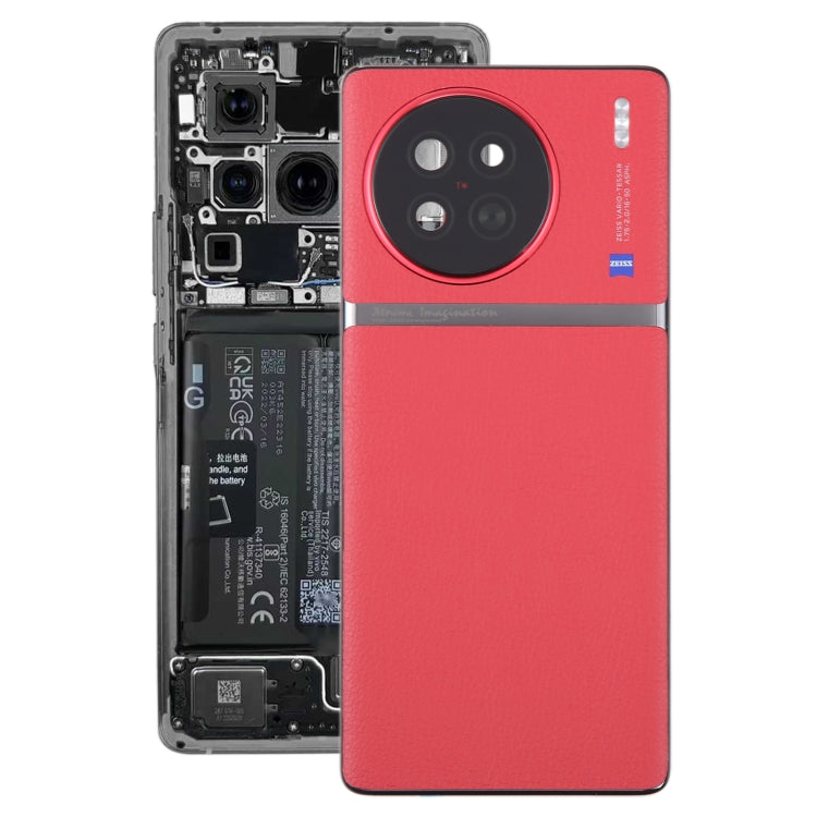 For vivo X90 Original Battery Back Cover with Camera Lens Cover(Red) by buy2fix