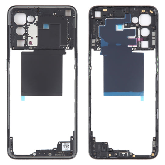 Plaque de lunette de cadre central d'origine pour OPPO Reno5 5G (noir)