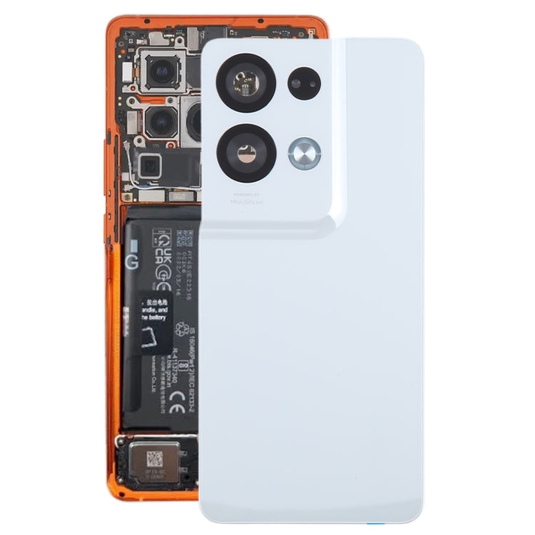 For OPPO Reno8 Pro+ Original Battery Back Cover with Camera Lens Cover(White) - Back Cover by buy2fix | Online Shopping UK | buy2fix