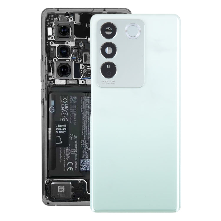 For vivo V27 / V27 Pro Original Battery Back Cover with Camera Lens Cover(Green) - Back Cover by buy2fix | Online Shopping UK | buy2fix