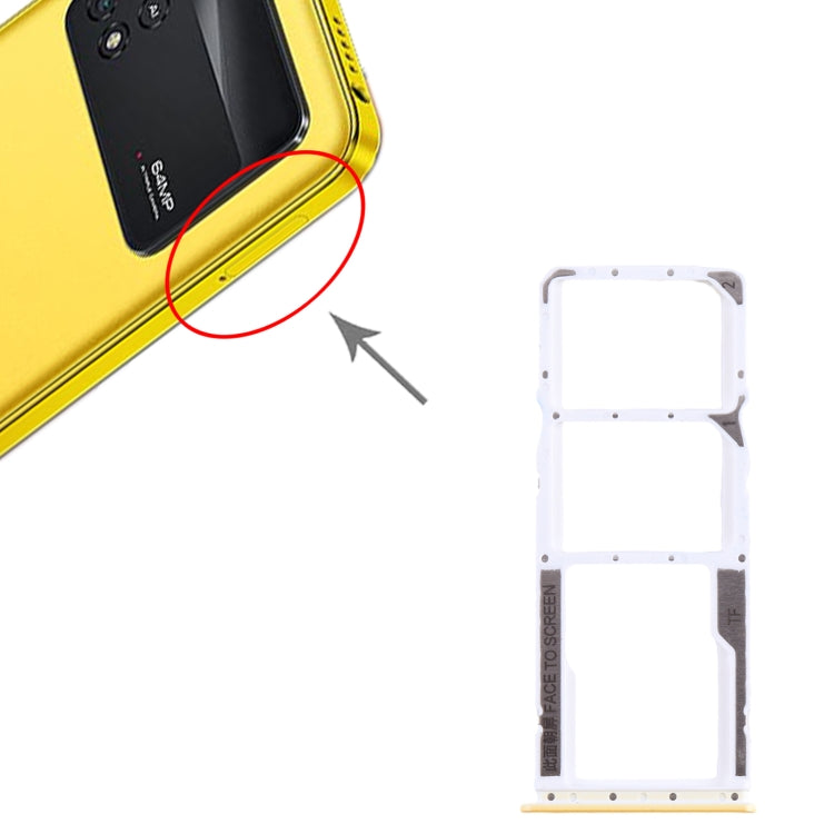 For Xiaomi Poco M4 Pro SIM Card Tray + SIM Card Tray + Micro SD Card Tray (Yellow) by buy2fix