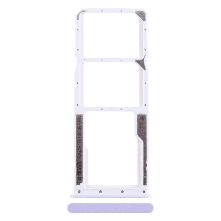 For Xiaomi Redmi 12C SIM Card Tray + SIM Card Tray + Micro SD Card Tray (Purple) by buy2fix