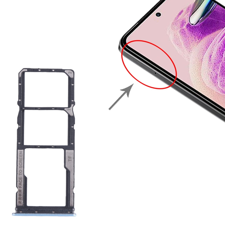 For Xiaomi Redmi Note 12s SIM Card Tray + SIM Card Tray + Micro SD Card Tray (Blue) by buy2fix