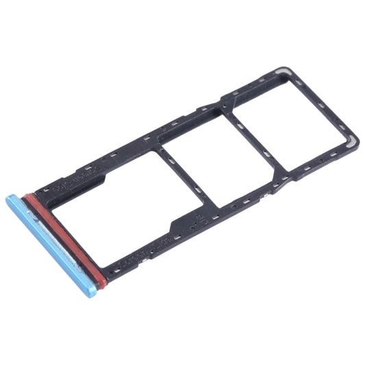 For Tecno Spark 7T SIM Card Tray + SIM Card Tray + Micro SD Card Tray (Blue) by buy2fix