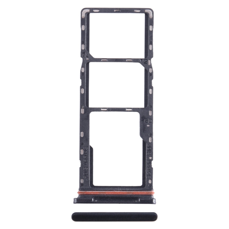 For Infinix Hot 10i X659B SIM Card Tray + SIM Card Tray + Micro SD Card Tray (Black) by buy2fix