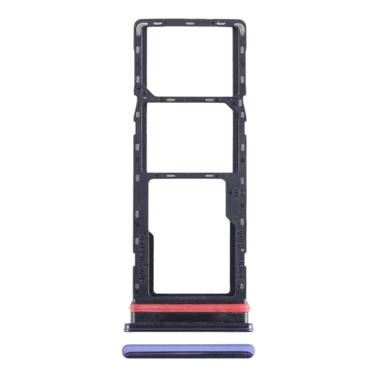 For Infinix Smart 6 Plus India X6823 SIM Card Tray + SIM Card Tray + Micro SD Card Tray (Blue)