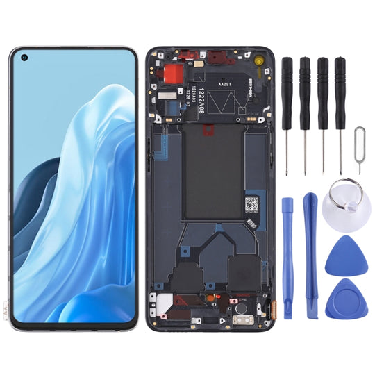 Écran LCD d'origine pour OPPO Reno7 Pro 5G, assemblage complet avec cadre (noir)