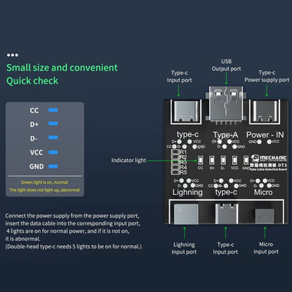 MECHANIC DT3 USB Data Cable Detection Board Short Circuit On-Off Switching Tester - Repair & Spare Parts by MECHANIC | Online Shopping UK | buy2fix