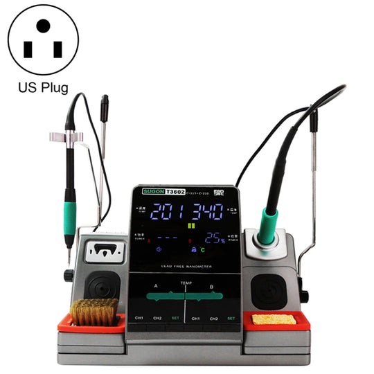 SUGON T3602 110V 240W Dual Station Nano Electric Lötstation mit Doppelgriff, US-Stecker