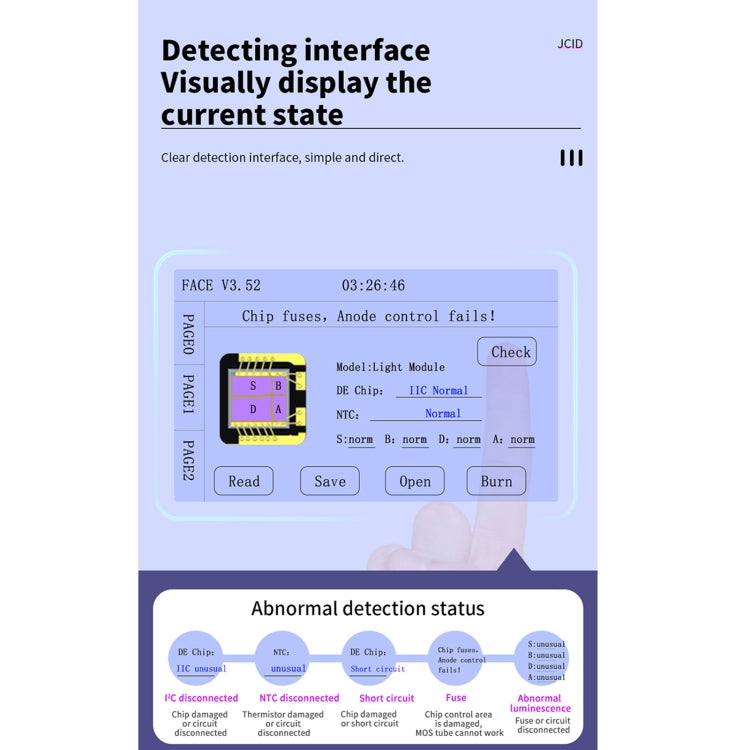 JC F2 Dot Matrix Module Testing 2nd Gen For iPhone X~12 Series - Repair Platform by JC | Online Shopping UK | buy2fix