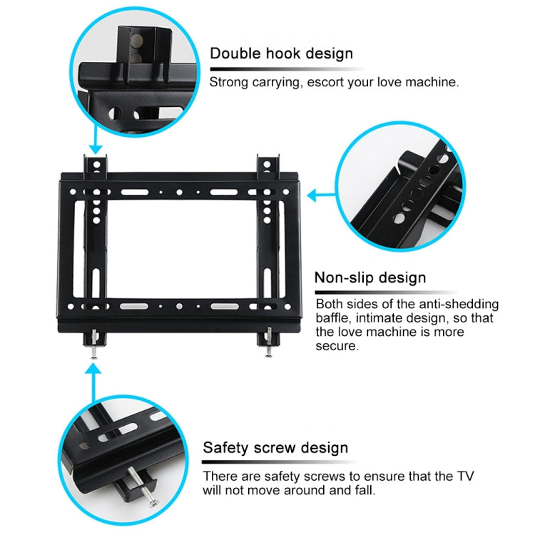 KT2267 26-55 inch Universal Adjustable Vertical Angle LCD TV Wall Mount Bracket with Drawstring - Consumer Electronics by buy2fix | Online Shopping UK | buy2fix