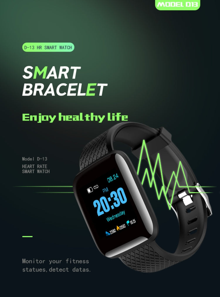 D13 1.3 inch OLED Color Screen Smart Bracelet IP67 Waterproof, Support Call Reminder/ Heart Rate Monitoring /Blood Pressure Monitoring/ Sleep Monitoring/Excessive Sitting Reminder/Blood Oxygen Monitoring(Green) - Smart Wear by buy2fix | Online Shopping UK | buy2fix