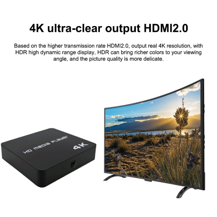 Uhd 4K Player Single-unit Advertising Machine Powered Up Automatically Plays Video PPT Horizontal and Vertical U Disk US(black) - Consumer Electronics by buy2fix | Online Shopping UK | buy2fix