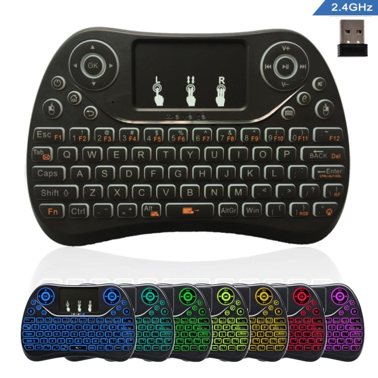 I8 Max 2.4GHz Mini Wireless Keyboard with Touchpad Rechargeable Fly Air Mouse Smart Game 7-color Backlit -  by buy2fix | Online Shopping UK | buy2fix