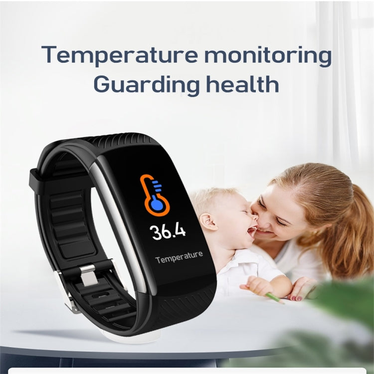 C6T 0.96inch Color Screen Smart Watch IP67 Waterproof,Support Temperature Monitoring/Heart Rate Monitoring/Blood Pressure Monitoring/Sleep Monitoring(White) - Smart Wear by buy2fix | Online Shopping UK | buy2fix