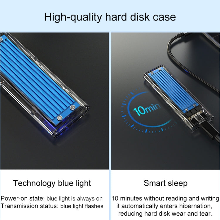 ORICO TCM2M-C3 M.2 SSD Dual Protocol Hard Disk Case - HDD Enclosure by ORICO | Online Shopping UK | buy2fix