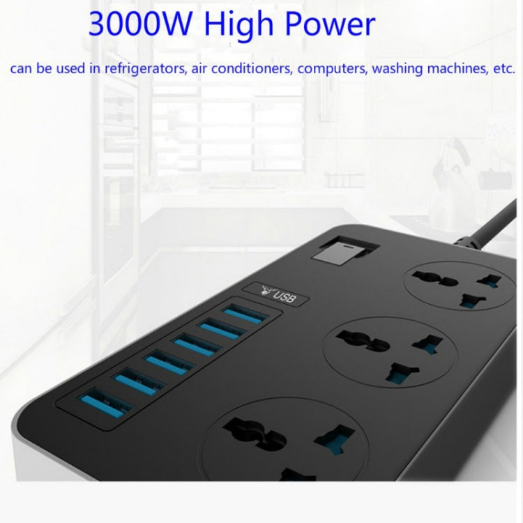 T09 3000W High Power Multi-Function Plug-in 3-Hole International Universal Jack + 6 USB Intelligent Charging EU PLUG - Consumer Electronics by buy2fix | Online Shopping UK | buy2fix