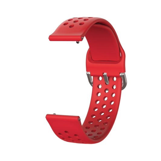 20mm For Huami Amazfit GTS / Samsung Galaxy Watch Active 2 / Huawei Watch GT2 42MM Inner Buckle Breathable Watch Band(Red) by buy2fix