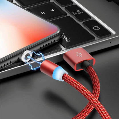 USB to Micro USB Magnetic Metal Connector Nylon Two-color Braided Magnetic Data Cable, Cable Length: 1m(Red) - Mobile Accessories by buy2fix | Online Shopping UK | buy2fix