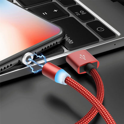 2 in 1 USB to Micro USB + USB-C / Type-C Magnetic Metal Connector Nylon Two-color Braided Magnetic Data Cable, Cable Length: 1m(Red) - Mobile Accessories by buy2fix | Online Shopping UK | buy2fix