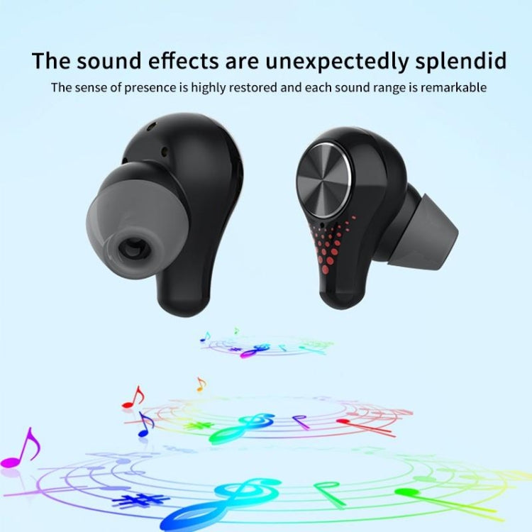 T8 Hifi Wireless Bluetooth 5.0 Earphone Waterproof Sports Gaming Earphone Noise Earbuds with LED Display(Cloth) - Bluetooth Earphone by buy2fix | Online Shopping UK | buy2fix