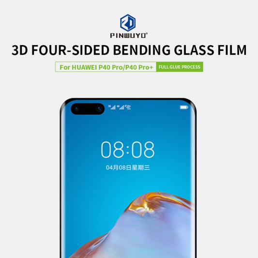 For Huawei P40 pro / P40pro+ PINWUYO 9H 3D Hot Bending Tempered Glass Film(Black) by PINWUYO