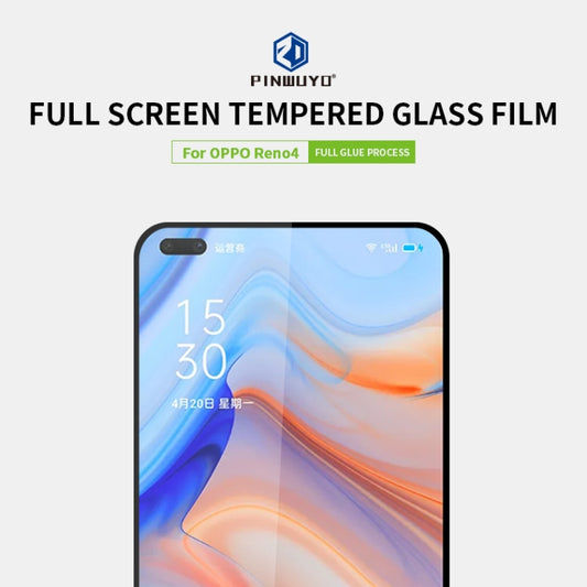 For Oppo Reno4 5G PINWUYO 9H 2.5D Full Screen Tempered Glass Film(Black) by PINWUYO