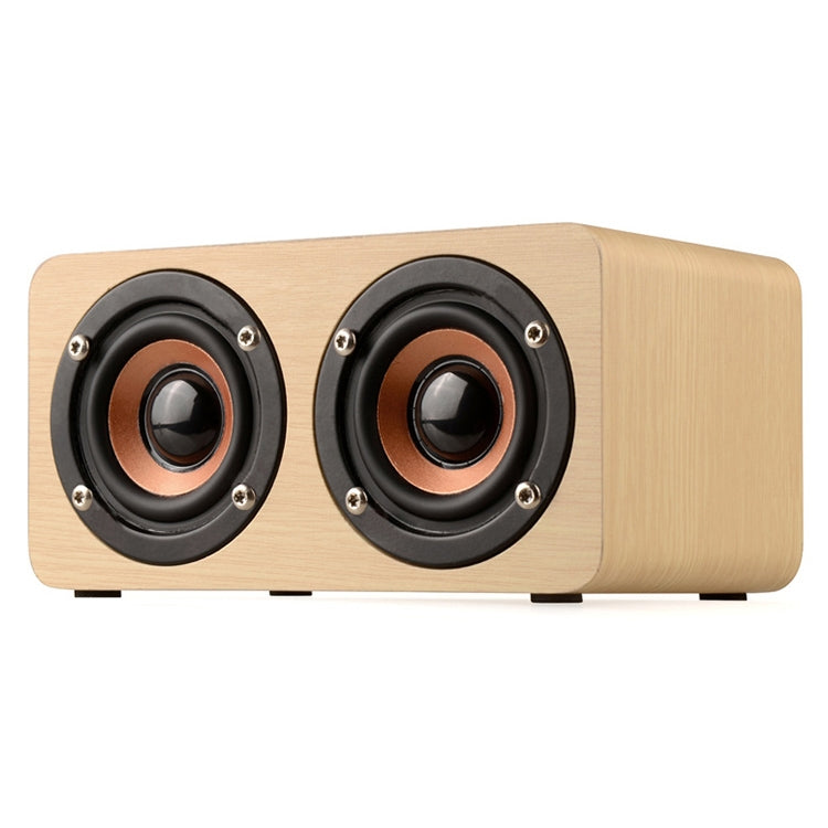 W5 Portable HiFi Shock Bass Wooden Bluetooth Speaker(Yellow) - Mini Speaker by buy2fix | Online Shopping UK | buy2fix