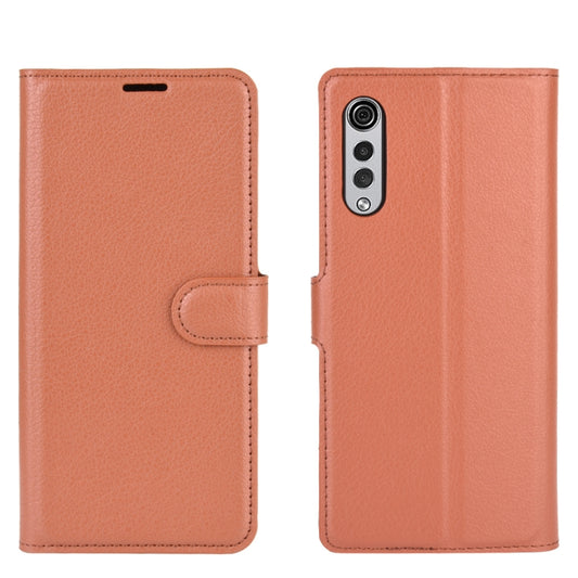 For LG Velvet Litchi Texture Horizontal Flip Protective Case with Holder & Card Slots & Wallet(Brown) by buy2fix