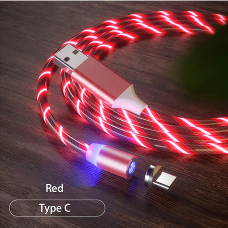 USB to Type-C / USB-C Magnetic Suction Colorful Streamer Mobile Phone Charging  Cable, Length: 1m(Red Light) - Mobile Accessories by buy2fix | Online Shopping UK | buy2fix