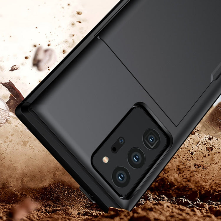 For Samsung Note20 Ultra Shockproof Rugged Armor Protective Case with Card Slot(Gold) by buy2fix