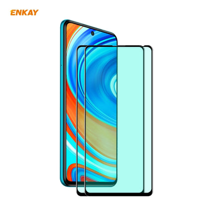 For Xiaomi Redmi Note 9S/Note 9 Pro 2 PCS ENKAY Hat-Prince 0.26mm 9H 6D Curved Full Screen Eye Protection Green Film Tempered Glass Protector - Xiaomi Accessories by ENKAY | Online Shopping UK | buy2fix