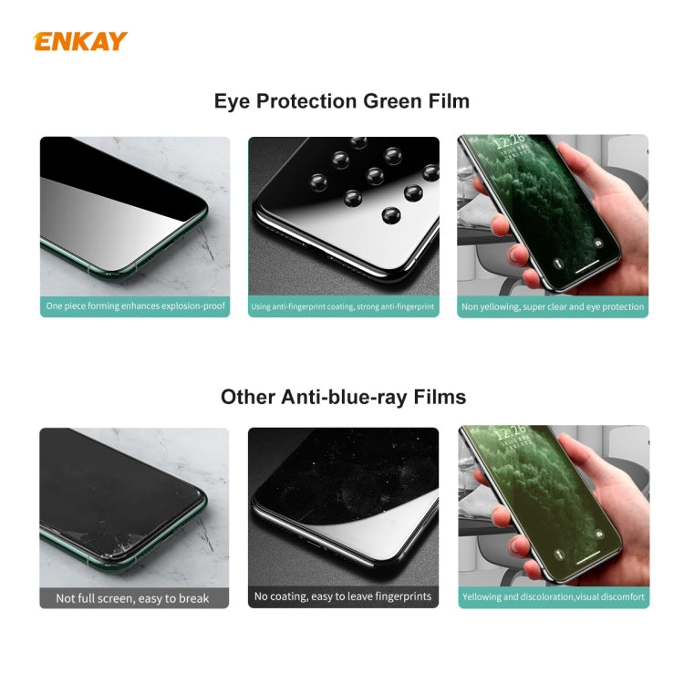 For Xiaomi Redmi Note 9S/Note 9 Pro 2 PCS ENKAY Hat-Prince 0.26mm 9H 6D Curved Full Screen Eye Protection Green Film Tempered Glass Protector - Xiaomi Accessories by ENKAY | Online Shopping UK | buy2fix