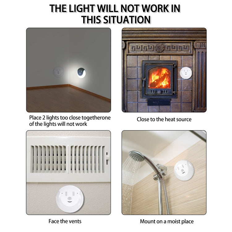 USB Charging Light & Human Body Sensing Control Smile Magnetic Night Light(Warm white light) by buy2fix