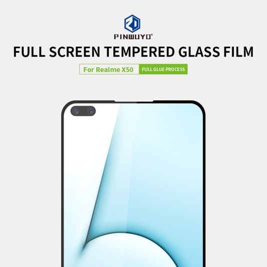 For OPPO Realme X50 PINWUYO 9H 2.5D Full Screen Tempered Glass Film(Black) by PINWUYO