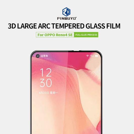 For OPPO Reno4 SE PINWUYO 9H 3D Curved Full Screen Explosion-proof Tempered Glass Film(Black) by PINWUYO