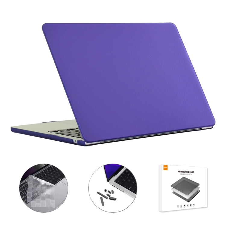 For MacBook Air 13.6 2022 A2681 EU Version ENKAY 3 in 1 Matte Laptop Case with TPU Keyboard Film / Anti-dust Plugs (Deep Purple) - MacBook Air Cases by ENKAY | Online Shopping UK | buy2fix