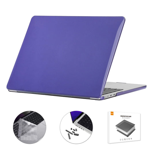 For MacBook Air 13.6 2022 A2681 EU Version ENKAY 3 in 1 Crystal Laptop Case with TPU Keyboard Film / Anti-dust Plugs (Deep Purple) - MacBook Air Cases by ENKAY | Online Shopping UK | buy2fix