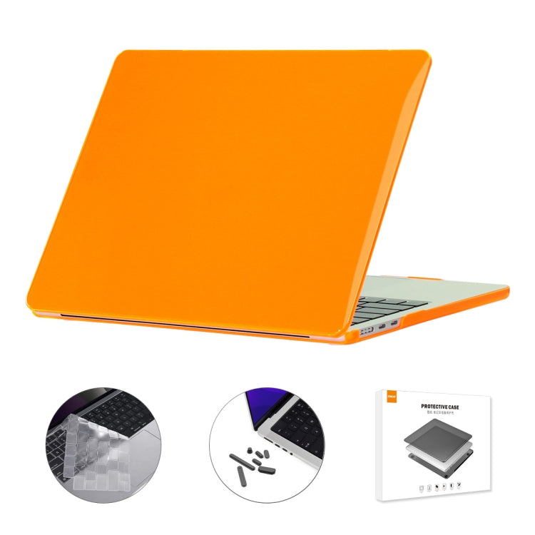 For MacBook Air 13.6 2022 A2681 EU Version ENKAY 3 in 1 Crystal Laptop Case with TPU Keyboard Film / Anti-dust Plugs (Orange) - MacBook Air Cases by ENKAY | Online Shopping UK | buy2fix