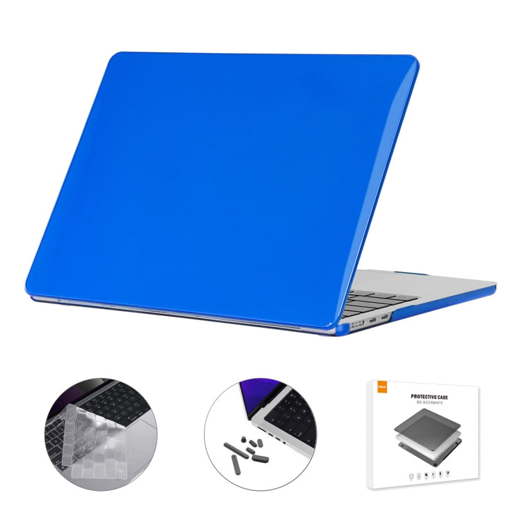 For MacBook Air 13.6 2022 A2681 US Version ENKAY 3 in 1 Crystal Laptop Case with TPU Keyboard Film / Anti-dust Plugs (Dark Blue) - MacBook Air Cases by ENKAY | Online Shopping UK | buy2fix