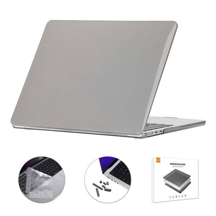 For MacBook Air 13.6 2022 A2681 US Version ENKAY 3 in 1 Crystal Laptop Case with TPU Keyboard Film / Anti-dust Plugs (Grey) - MacBook Air Cases by ENKAY | Online Shopping UK | buy2fix