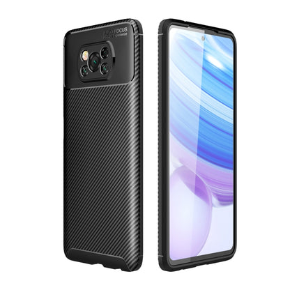 For Xiaomi POCO X3 Carbon Fiber Texture Shockproof TPU Case(Black) by buy2fix