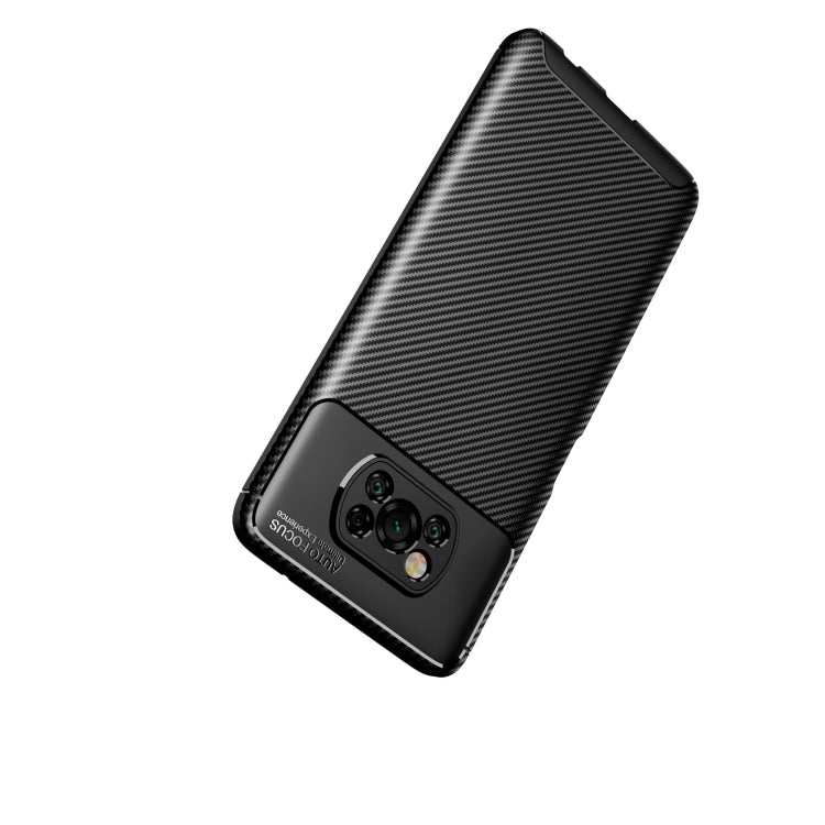 For Xiaomi POCO X3 Carbon Fiber Texture Shockproof TPU Case(Black) by buy2fix
